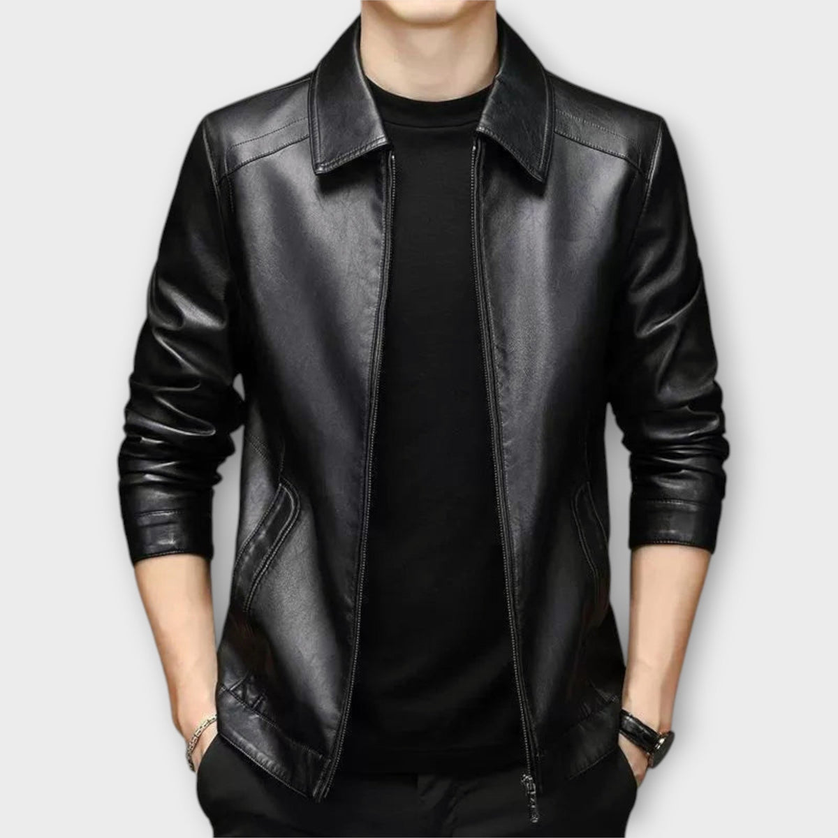 Veste effet cuir coupe slim