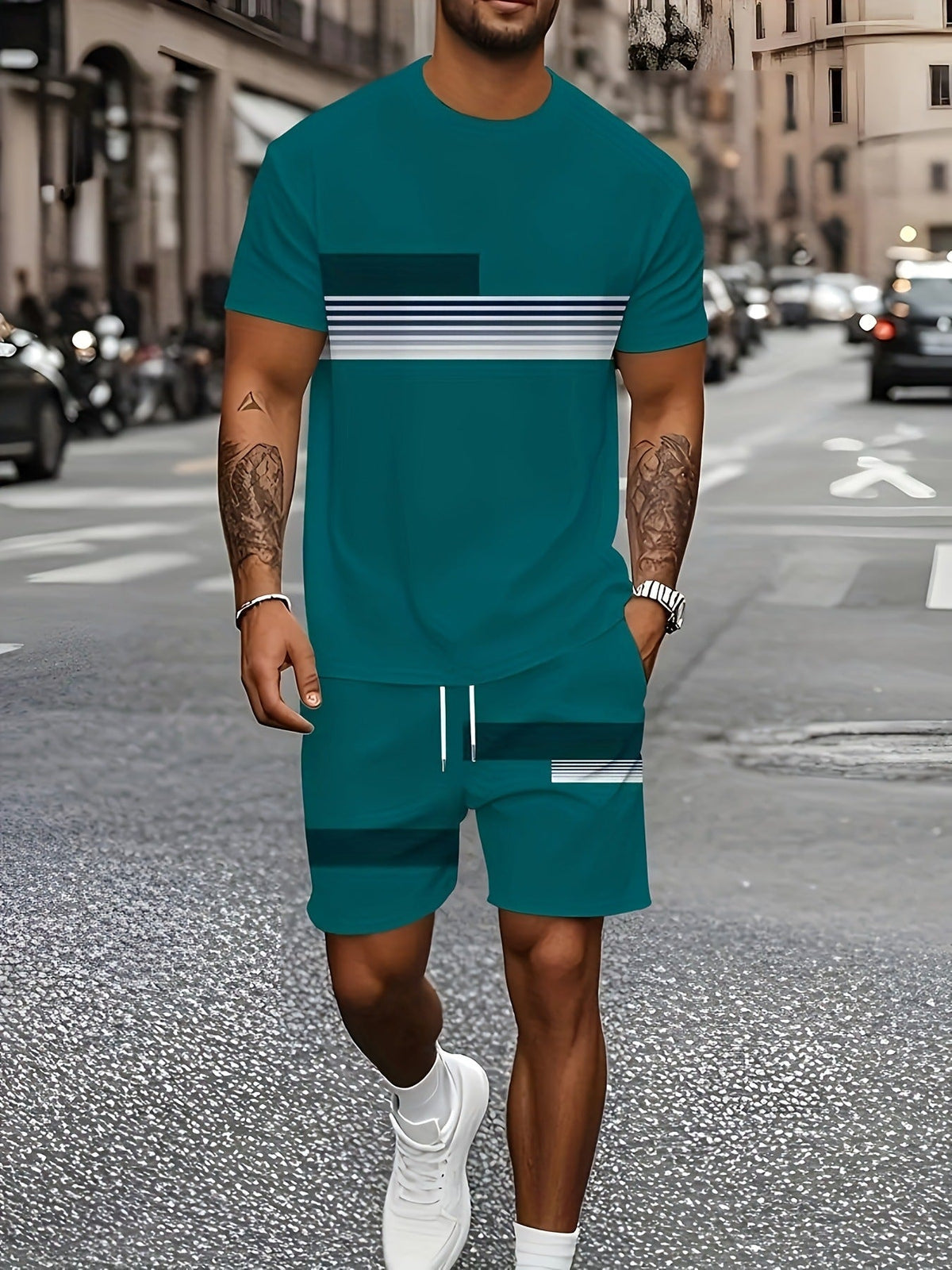 Ensemble d'été imprimé haut et pantalon