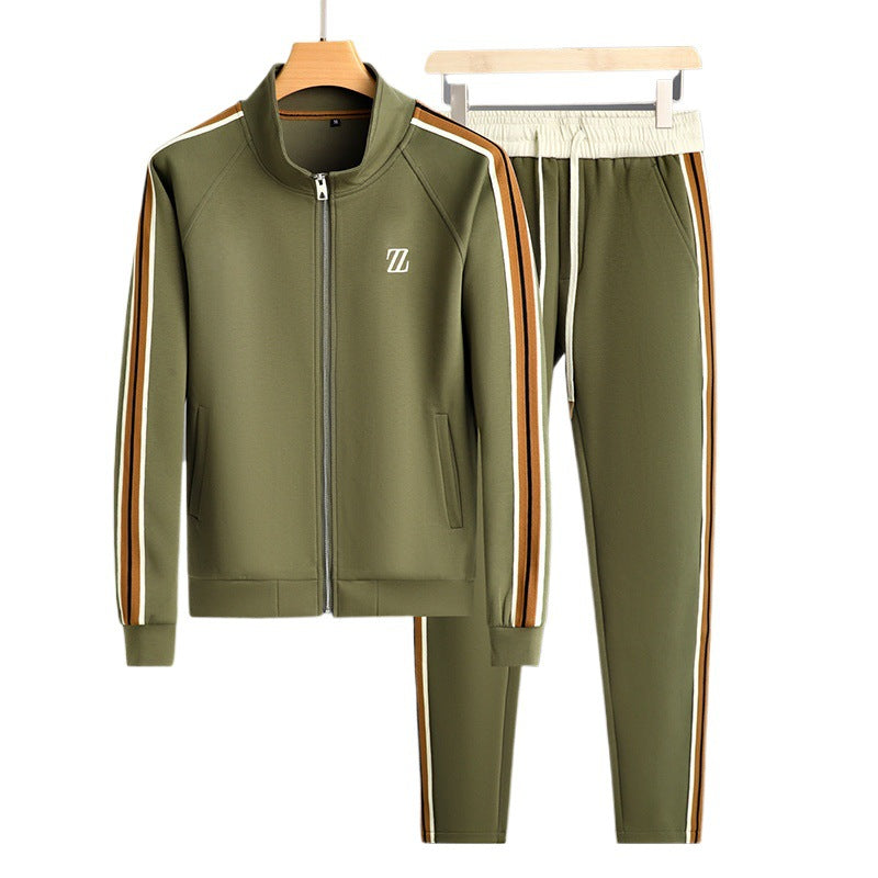 Ensemble de sport veste zippée rayures et pantalon fuselé homme – Lussault