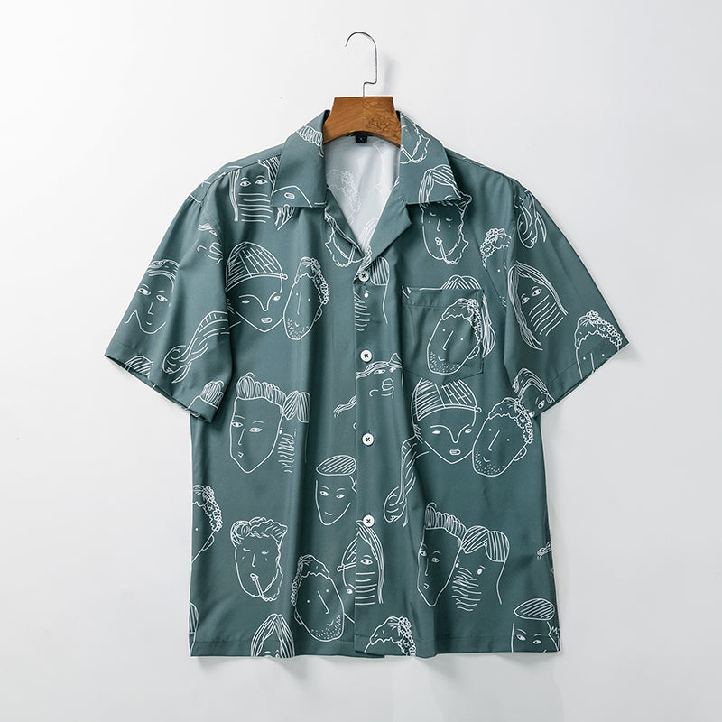 Chemise à col cubain manches courtes