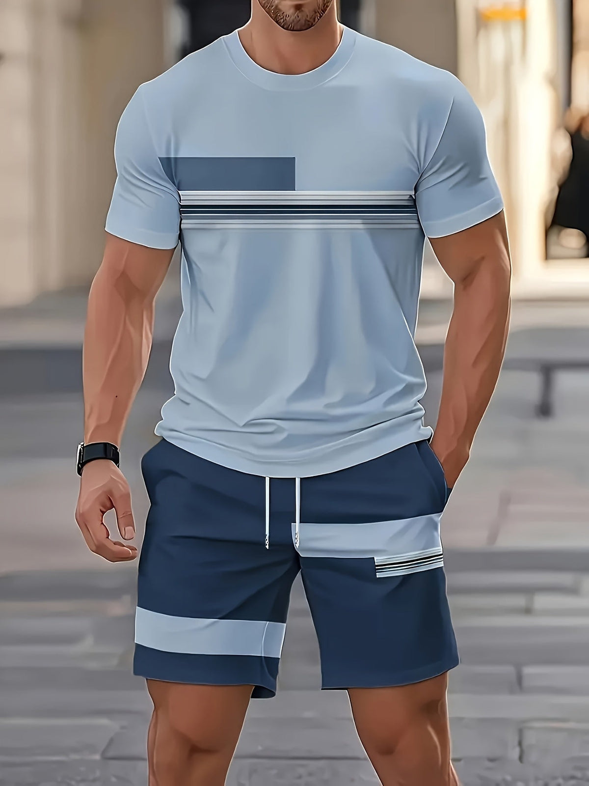Ensemble d'été imprimé haut et pantalon