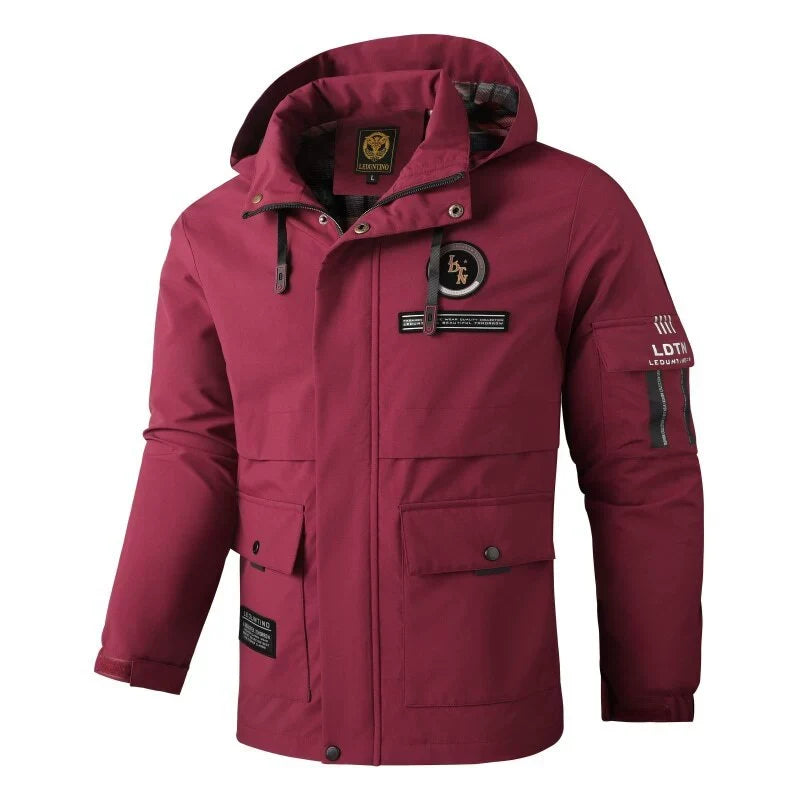 Veste zippée à capuche motif lettres