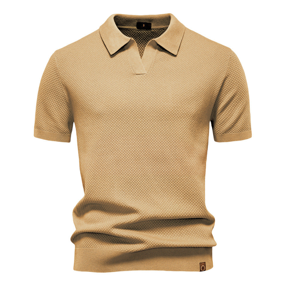 Polo en maille texturée