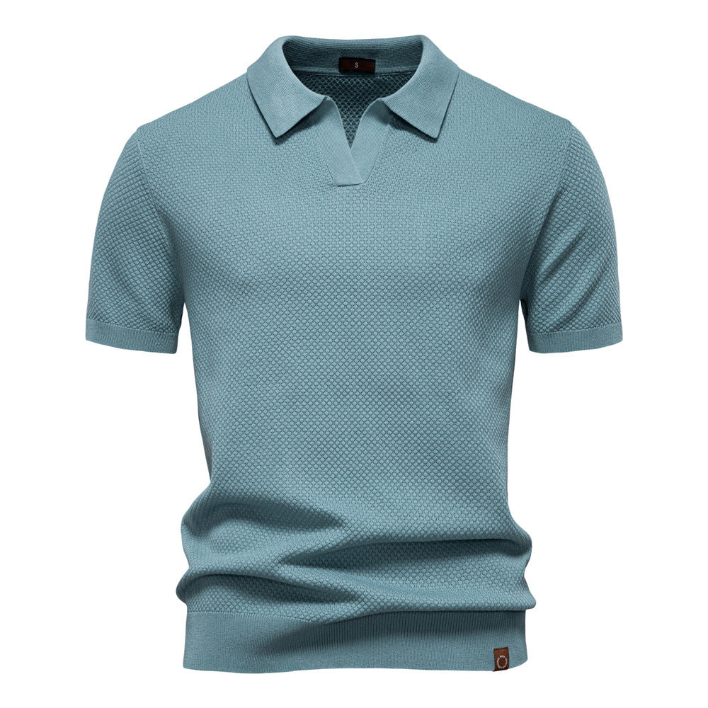 Polo en maille texturée