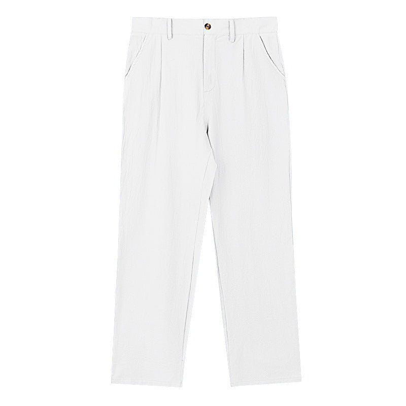 Pantalon en lin à jambes larges coupe ample respirant pour l'été homme – Martillac
