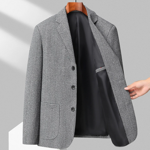 Blazer à chevrons aspect lainage
