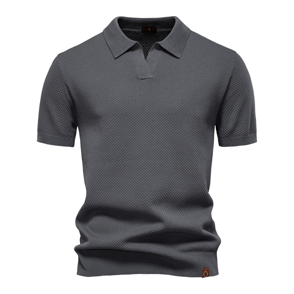 Polo en maille texturée