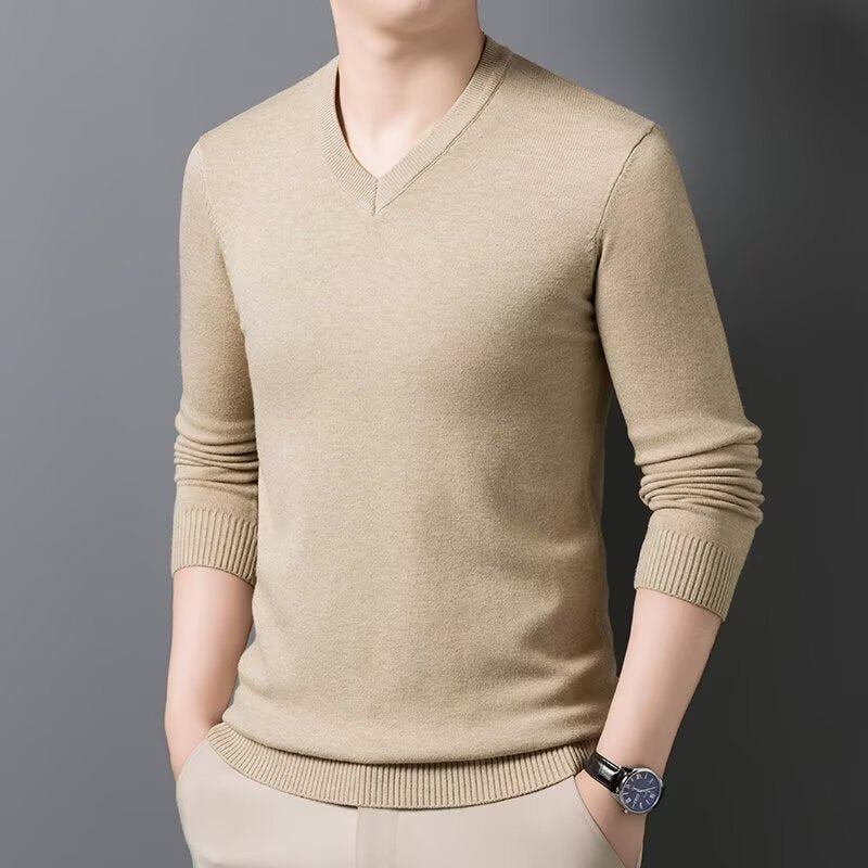 Pull col V en maille texturée