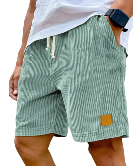 Short gaufré à cordon de serrage