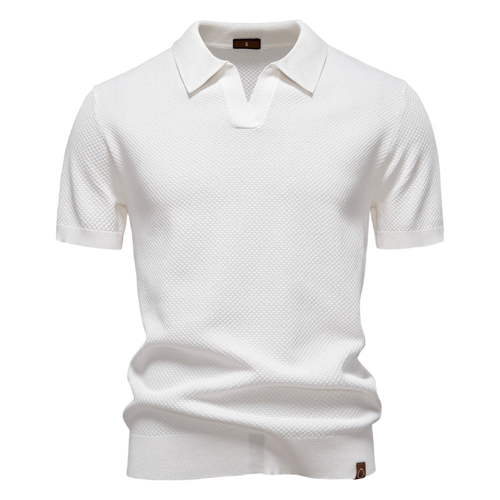 Polo en maille texturée