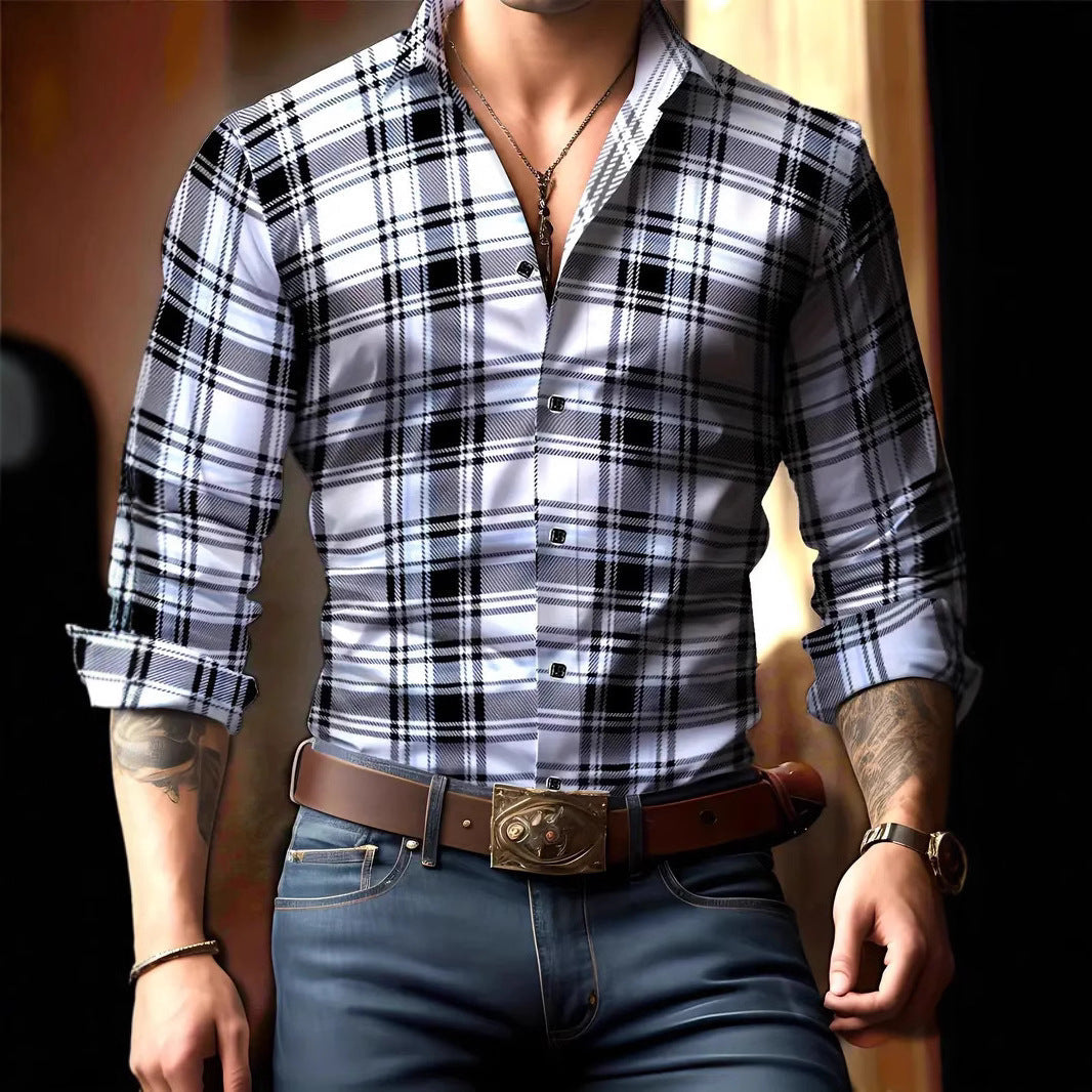 Chemise à carreaux manches longues
