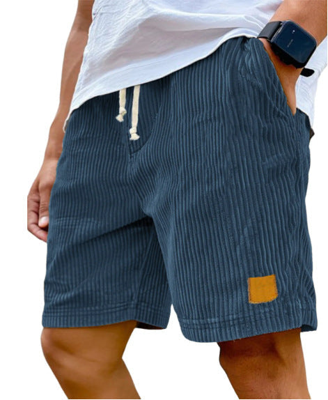 Short gaufré à cordon de serrage