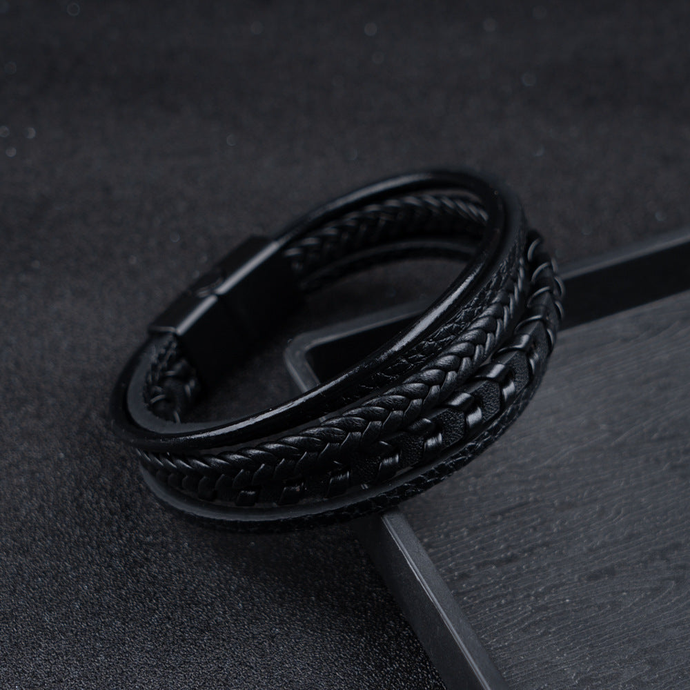 Bracelet en cuir réglable au style intemporel homme – Ramatuelle