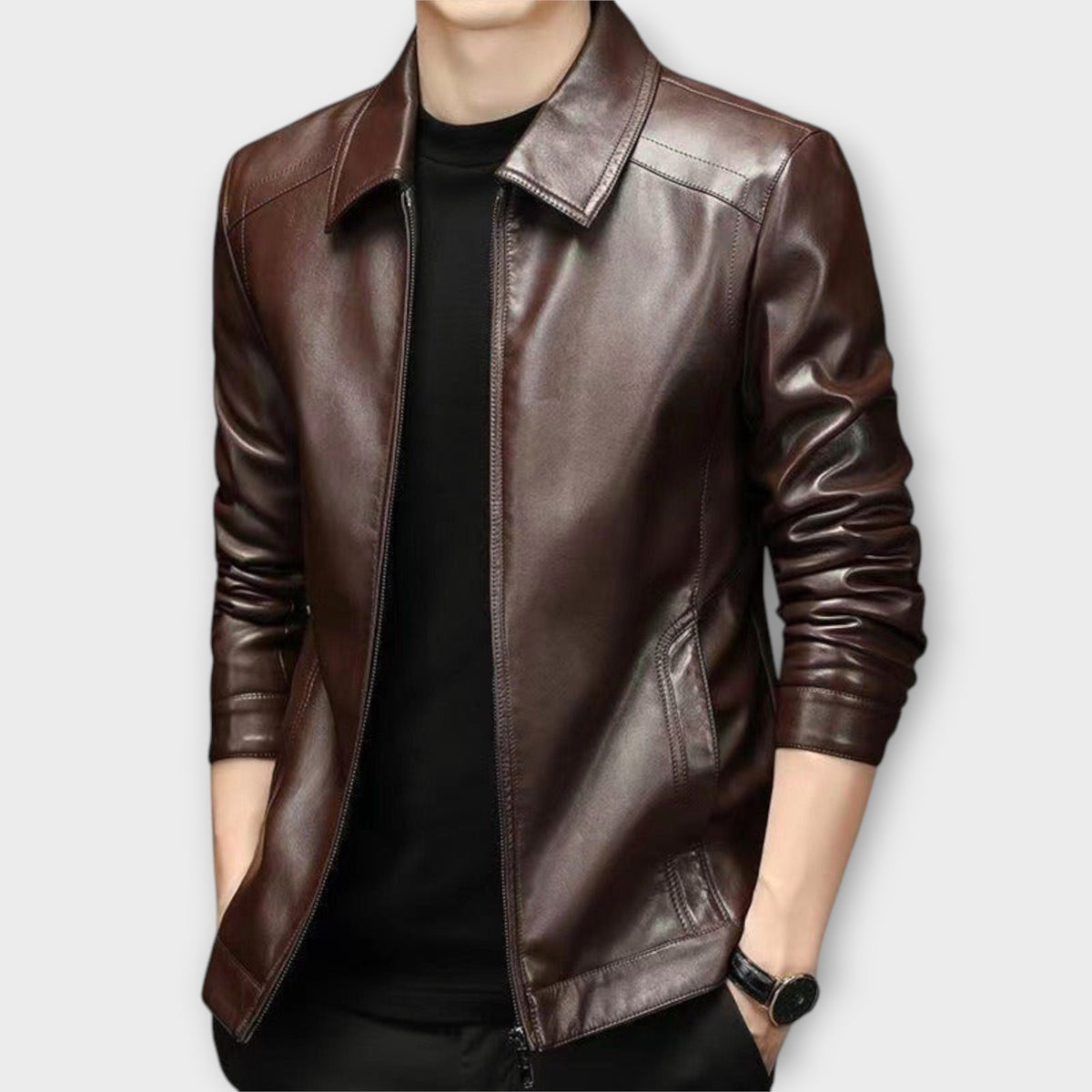 Veste effet cuir coupe slim