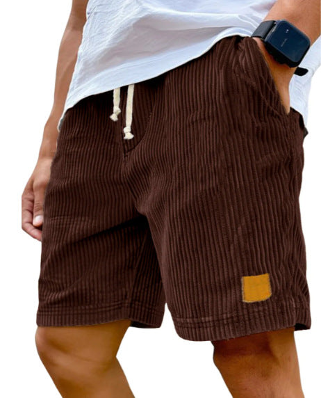 Short gaufré à cordon de serrage