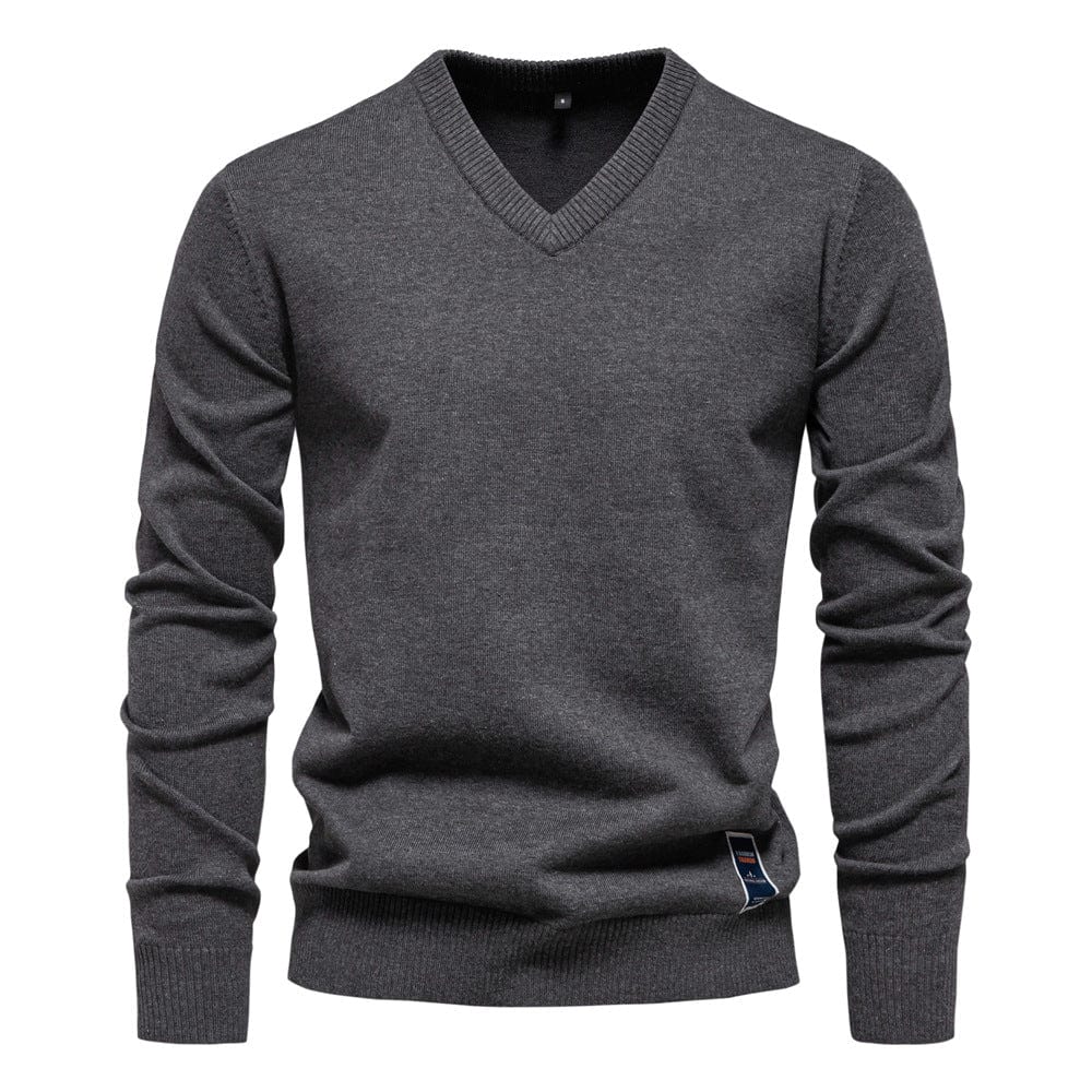 Pull col V en maille fine