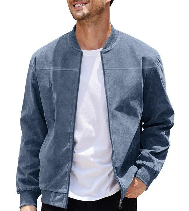 Veste aspect daim à silhouette épurée