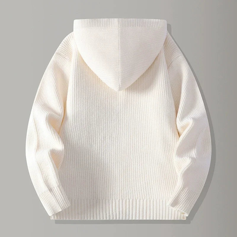 Cardigan à capuche en maille côtelée