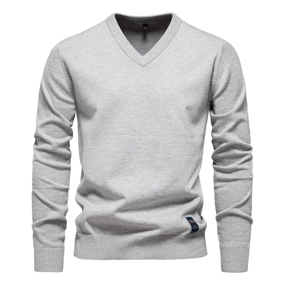 Pull col V en maille fine