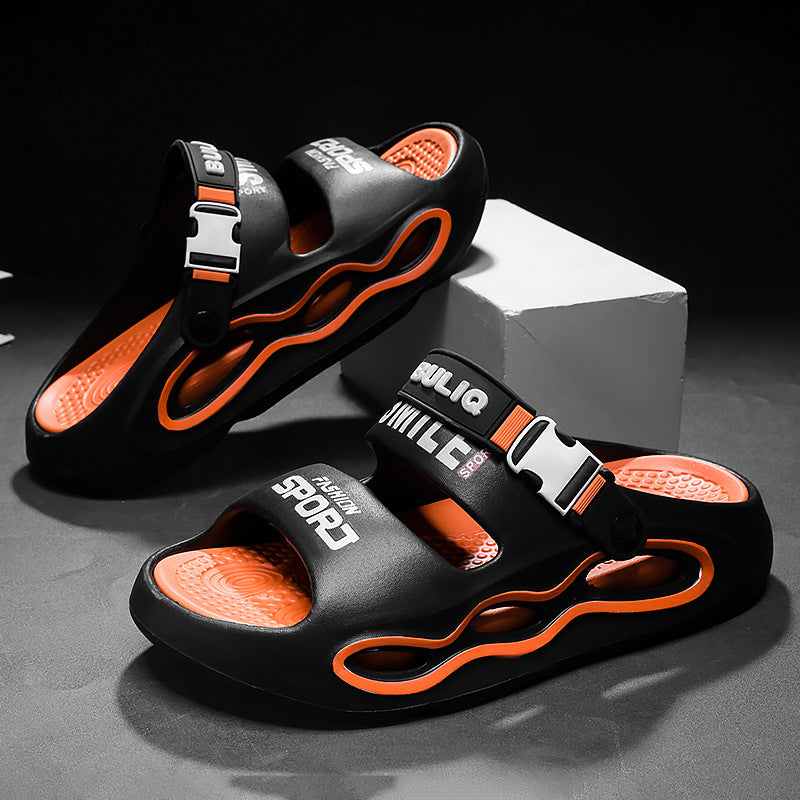 Sandales à plateforme colorblock respirantes style claquettes homme – Mimizan