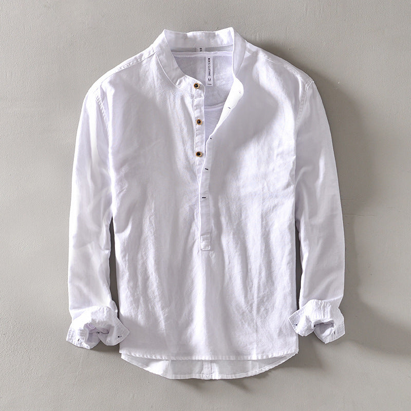 Chemise col montant manches longues