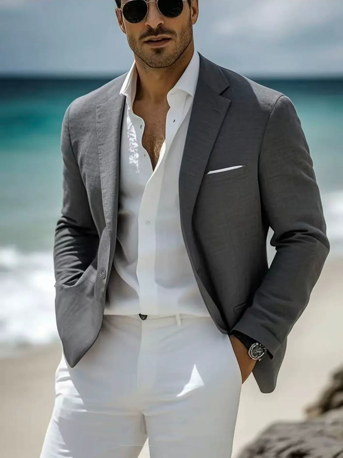Blazer un bouton col à revers