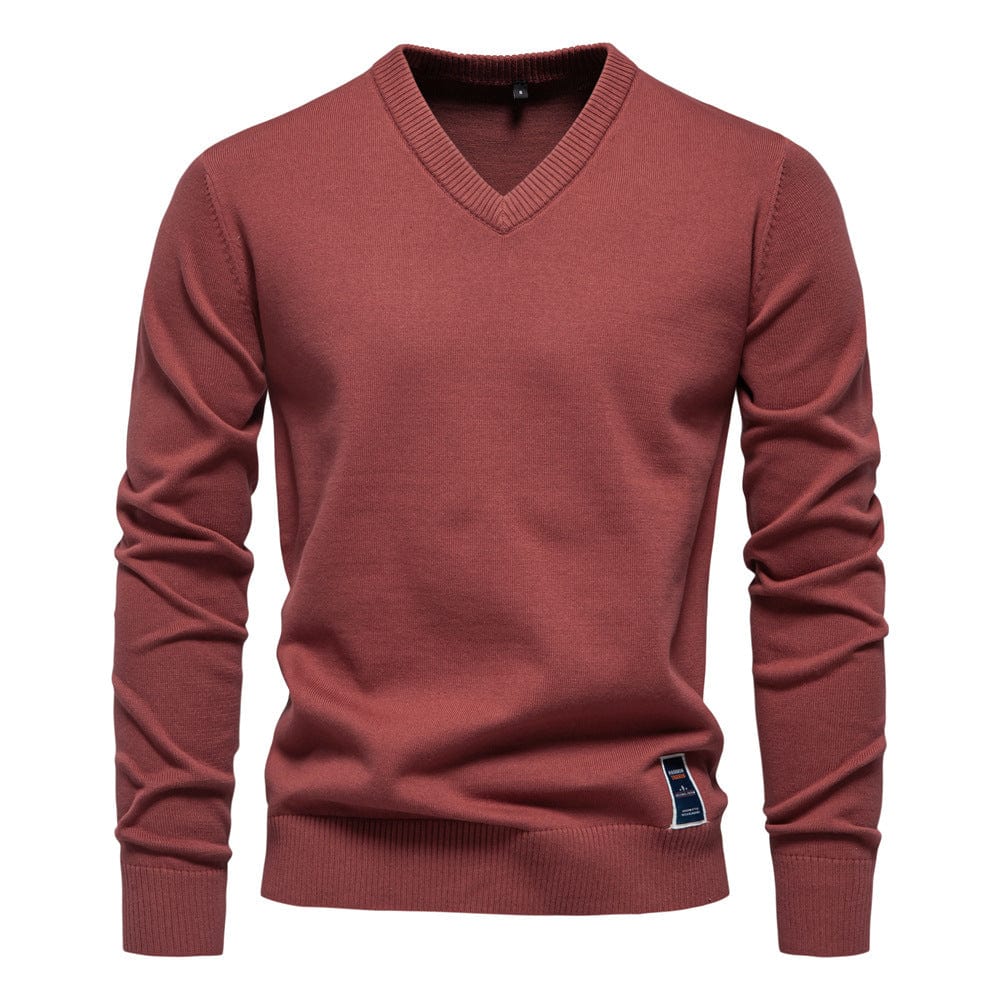 Pull col V en maille fine