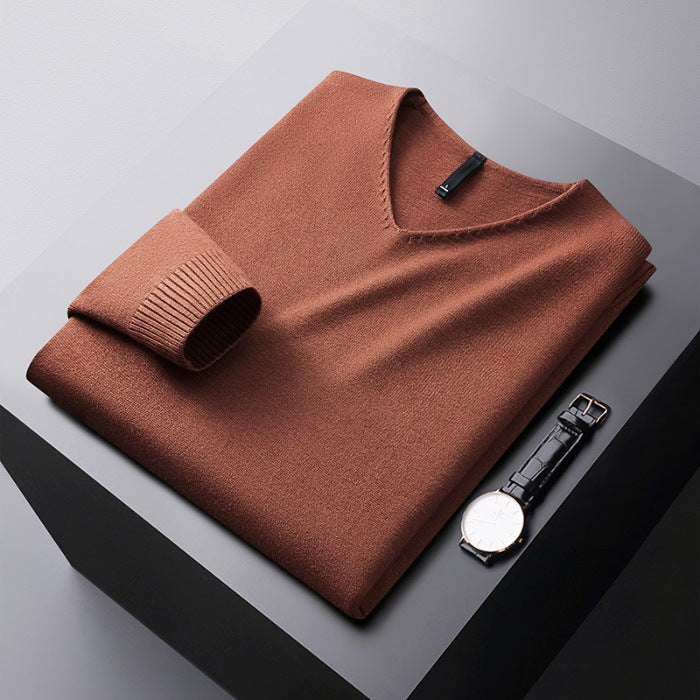 Pull col V en maille fine
