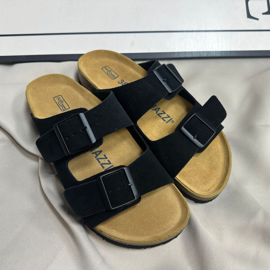 Sandales liège semelle anatomique réglables allure sobre homme – Jouy