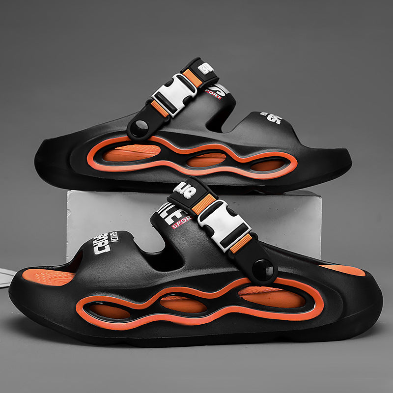 Sandales à plateforme colorblock respirantes style claquettes homme – Mimizan