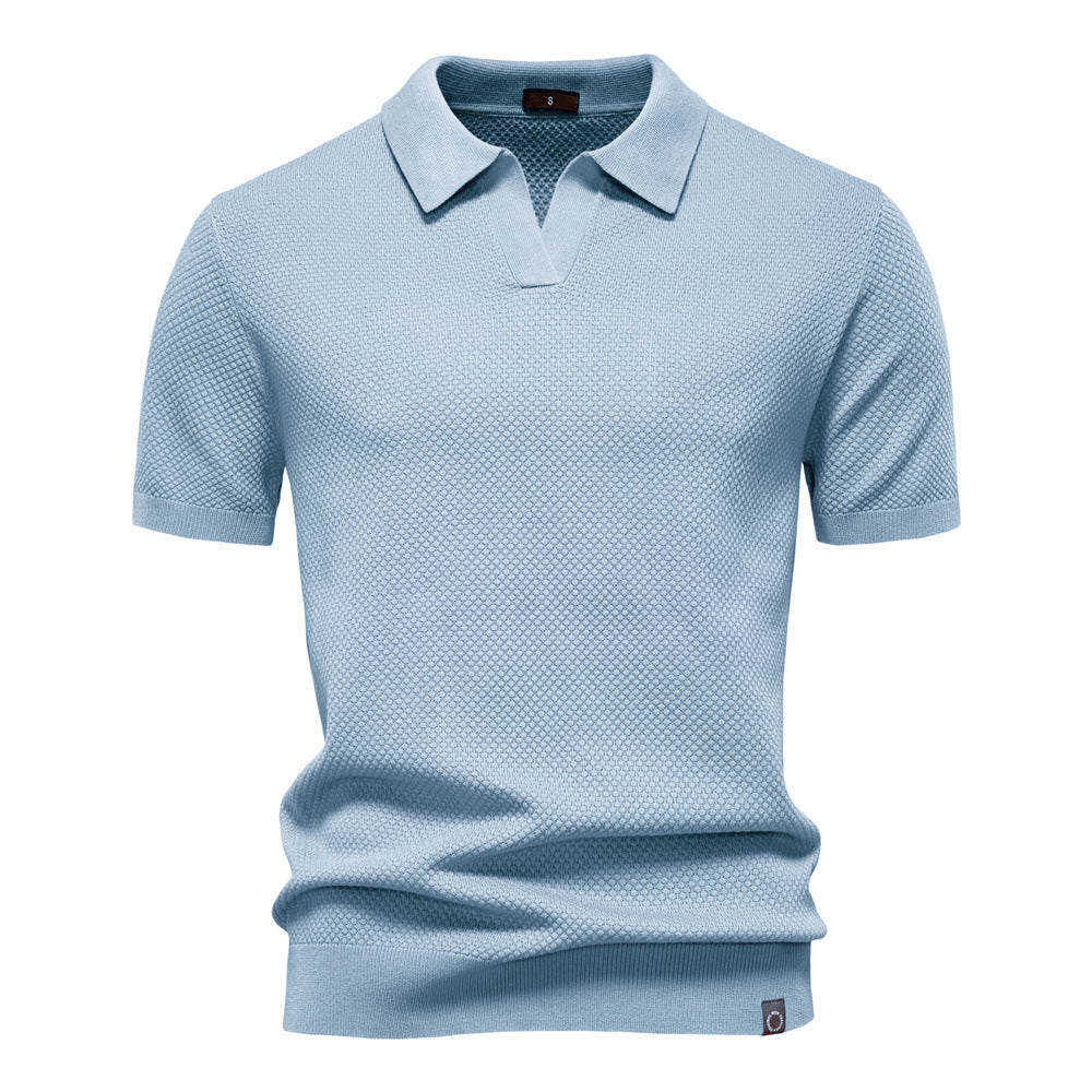 Polo en maille texturée