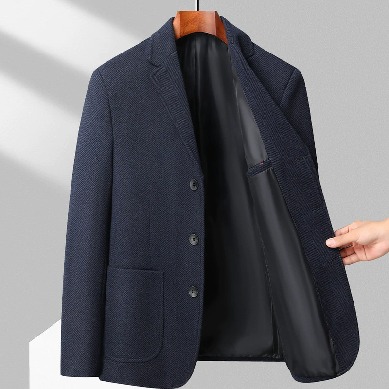 Blazer à chevrons aspect lainage