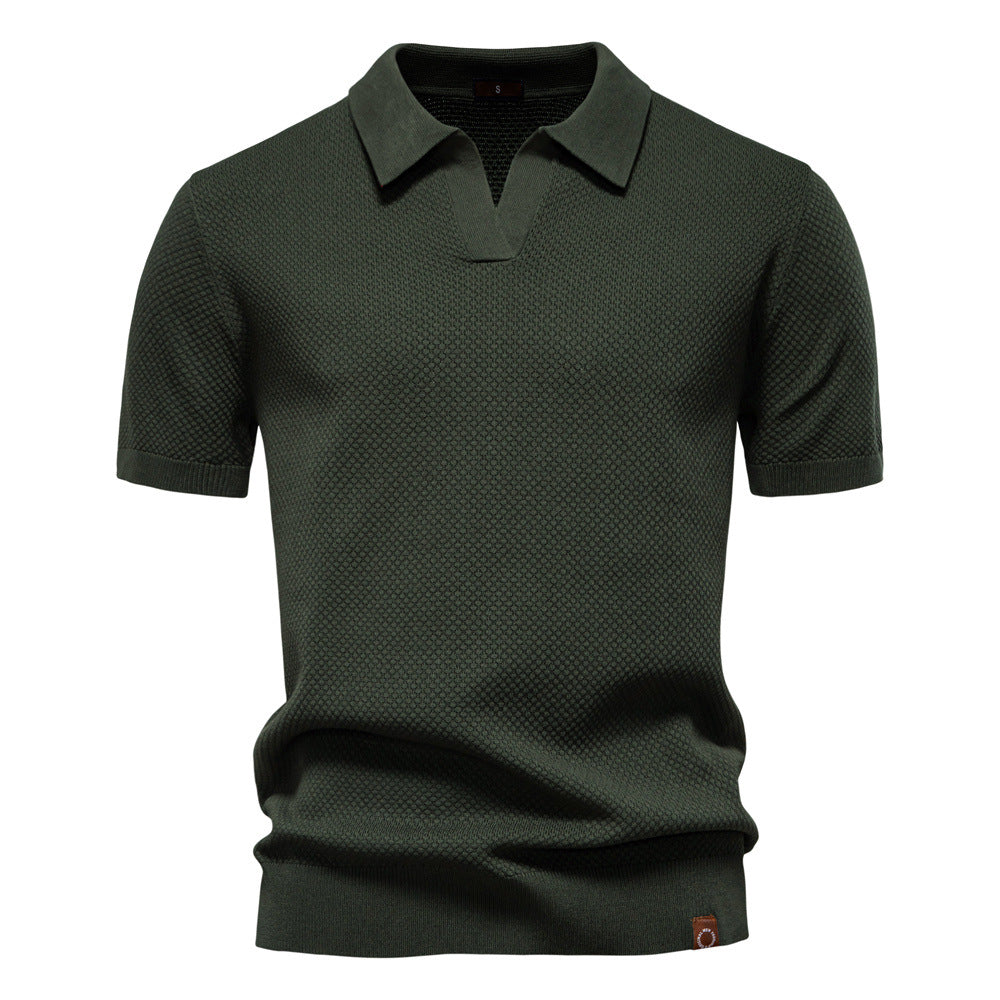 Polo en maille texturée