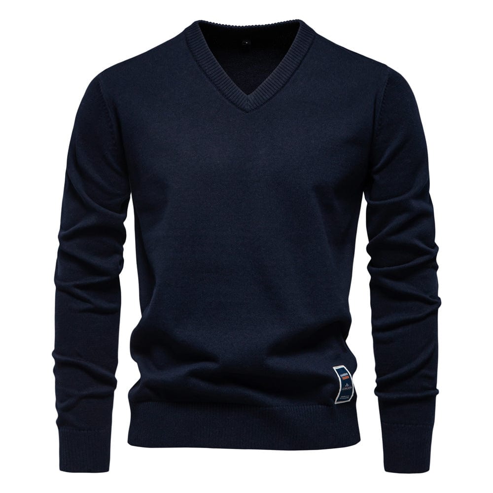 Pull col V en maille fine