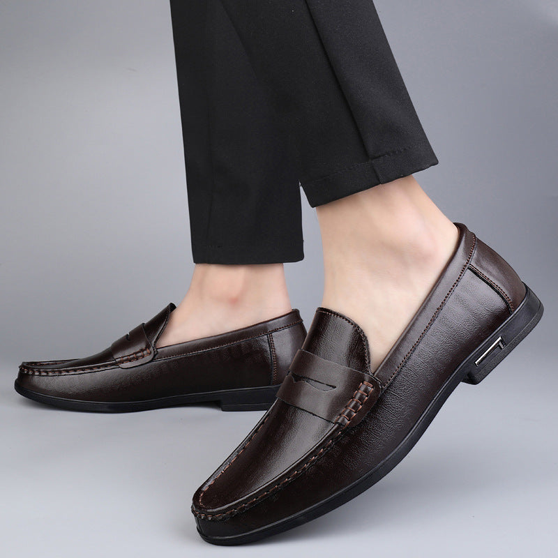 Mocassins à barrette effet cuir lisse