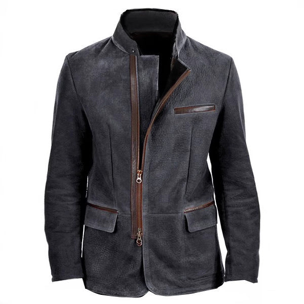 Veste de terrain aspect daim marron