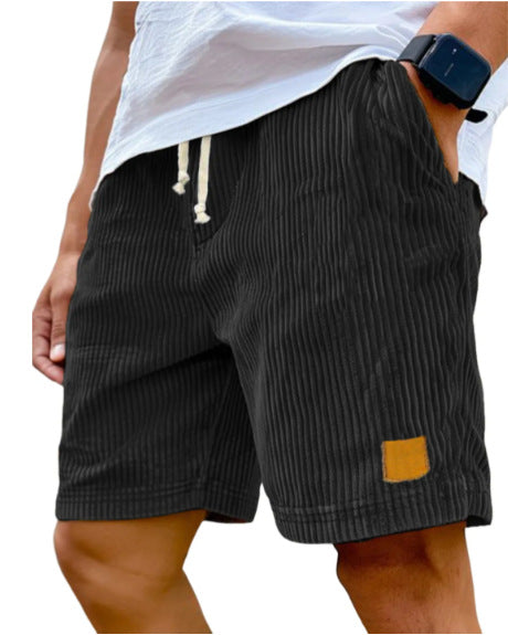 Short gaufré à cordon de serrage