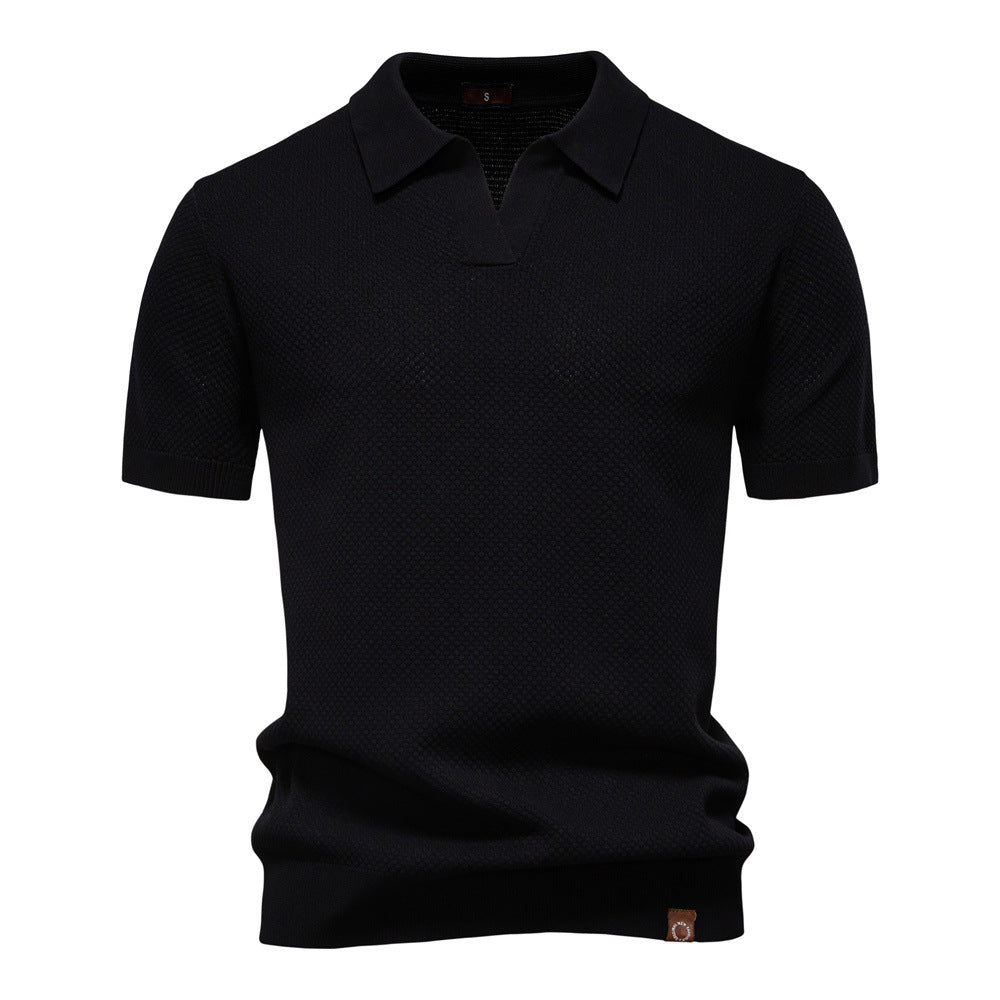Polo en maille texturée