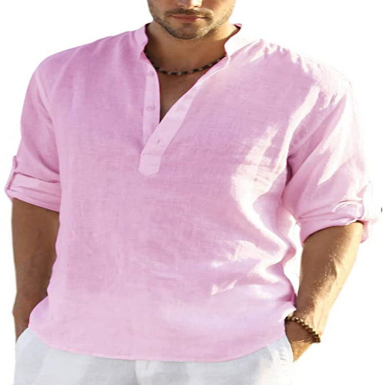 Chemise aspect lin manches longues