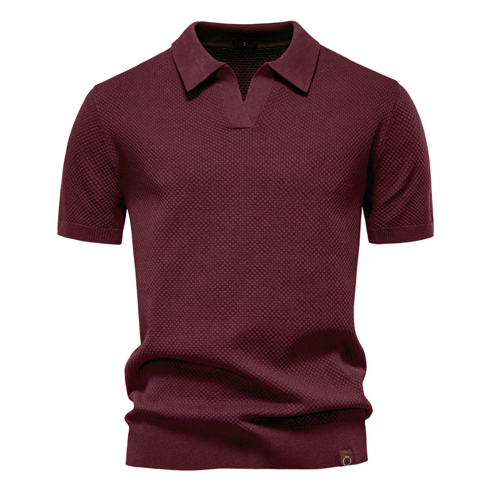 Polo en maille texturée