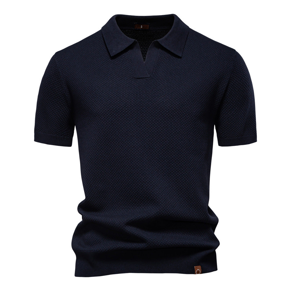 Polo en maille texturée