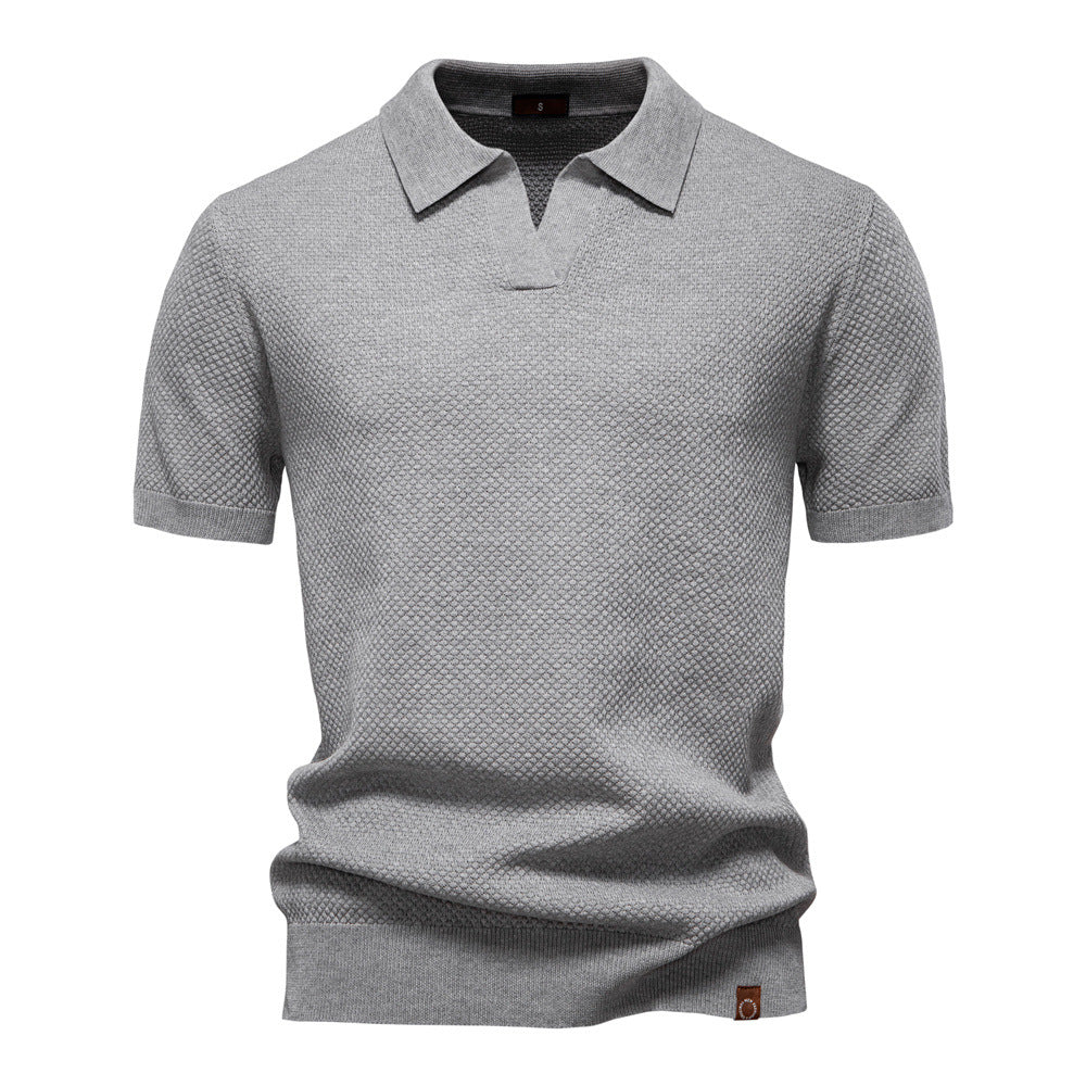 Polo en maille texturée