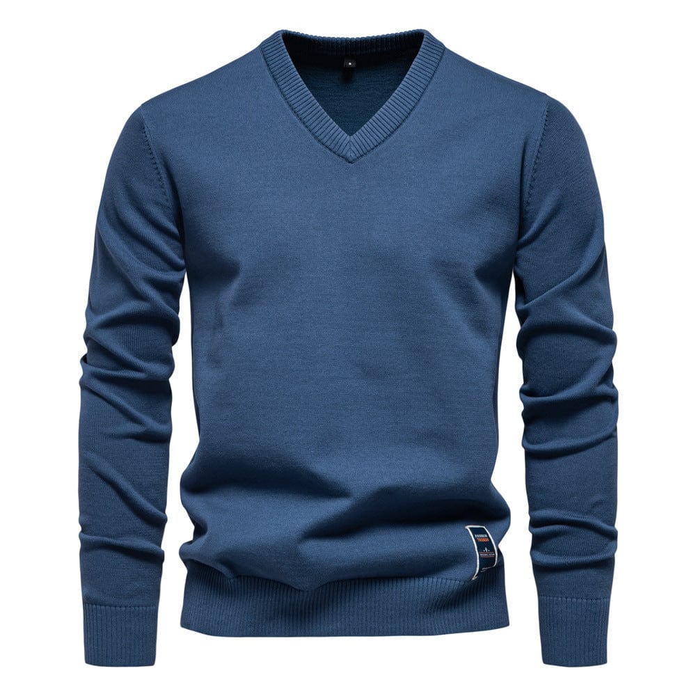 Pull col V en maille fine