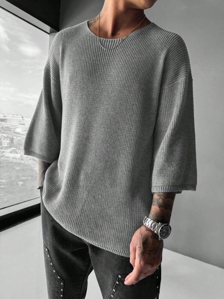 Pull maille manches courtes coupe ample