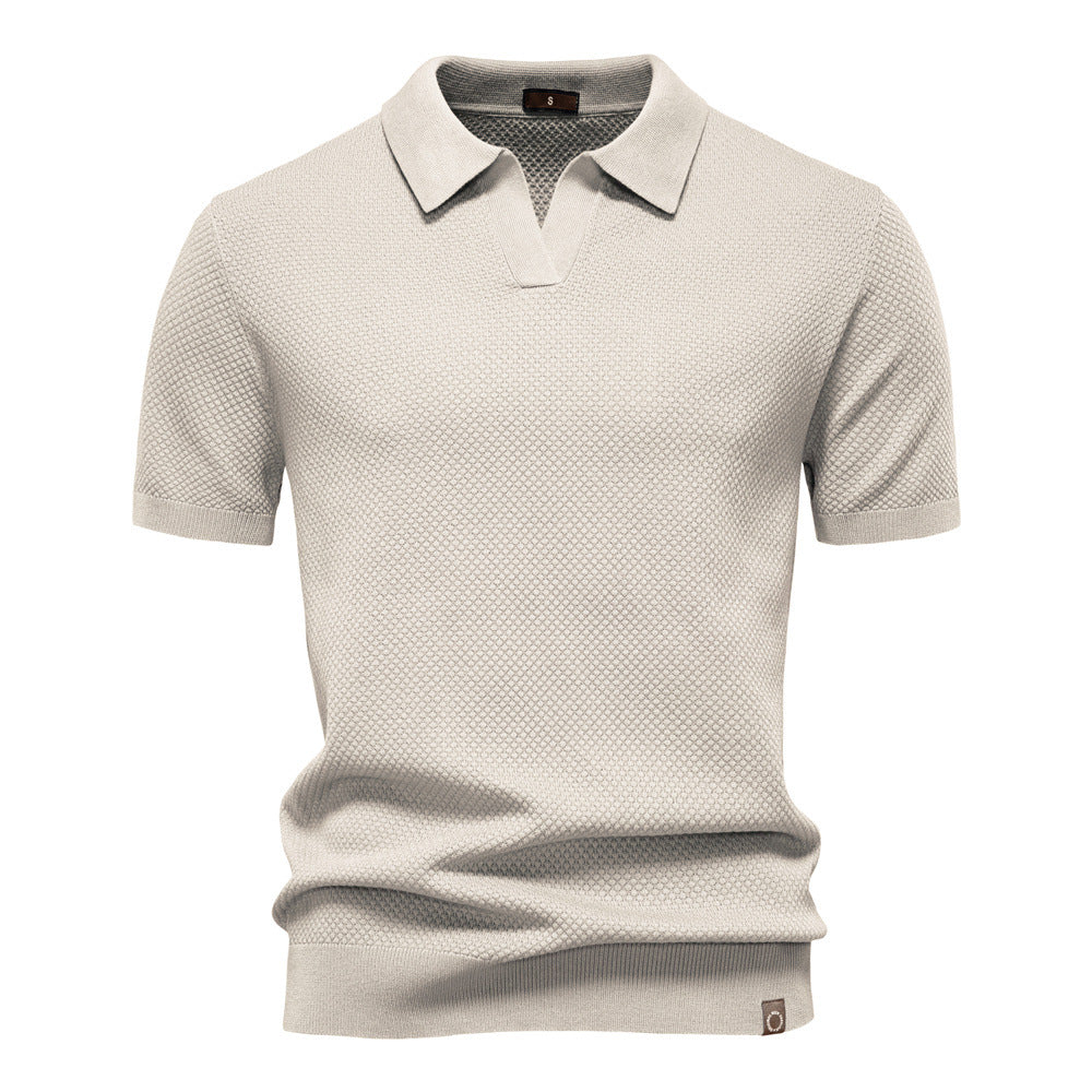 Polo en maille texturée