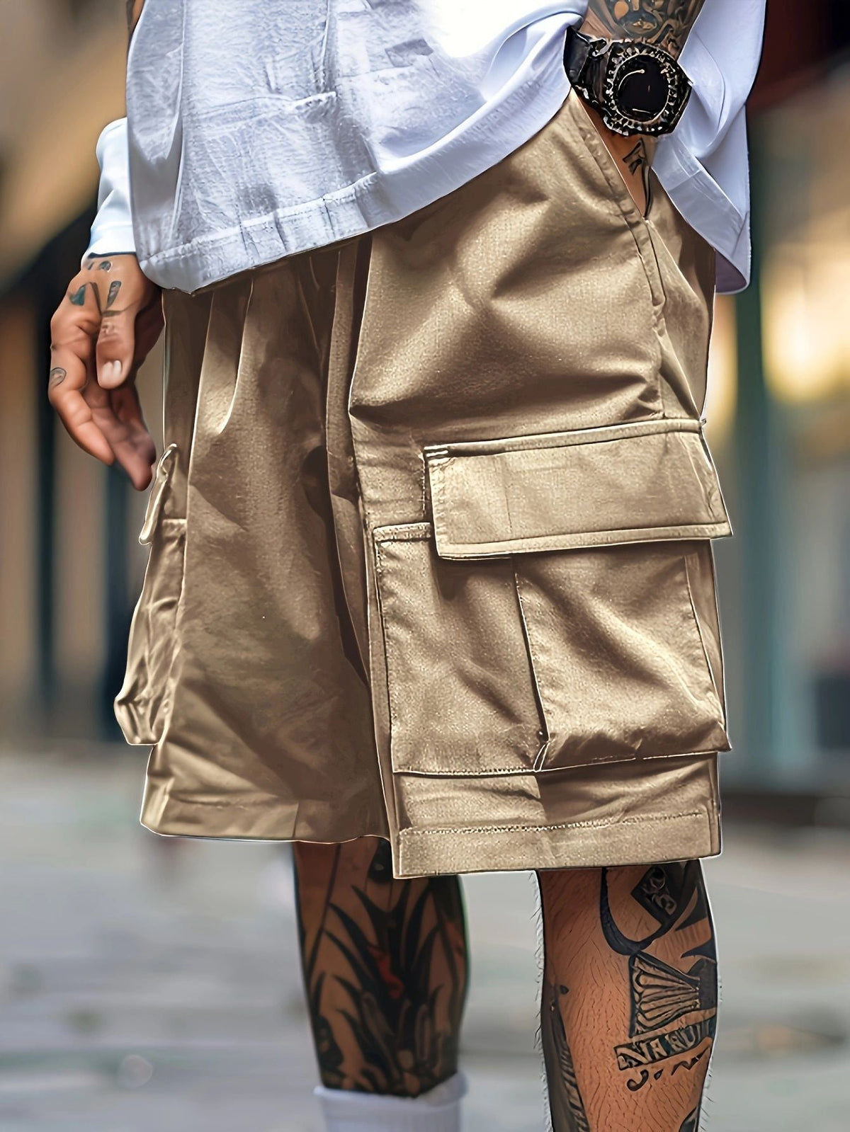 Short ample à cordon et quatre poches