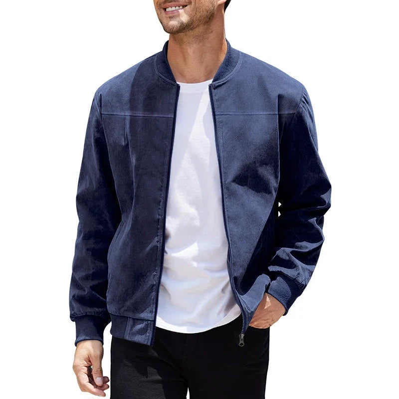 Veste aspect daim à silhouette épurée