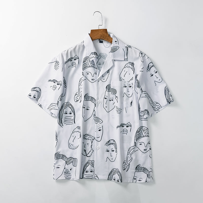 Chemise à col cubain manches courtes