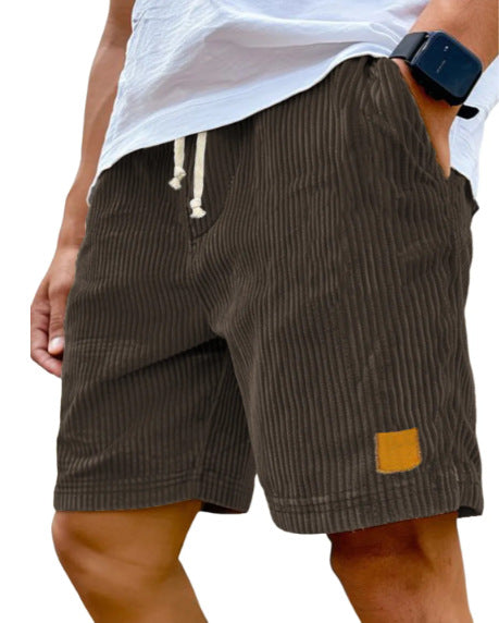 Short gaufré à cordon de serrage