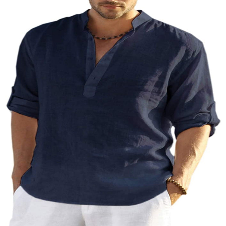 Chemise aspect lin manches longues